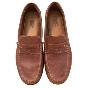 Johnston & Murphy Mens Shoes Size 11 Brown Leather Penny Loafers Classic Casual